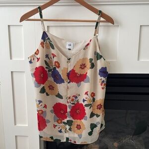 CAbi Floral Camisole - Red, Blue, Cream